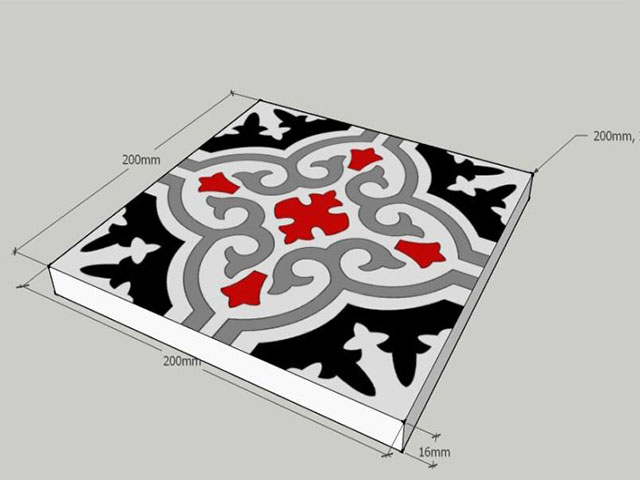 Kích thước gạch bông hình vuông