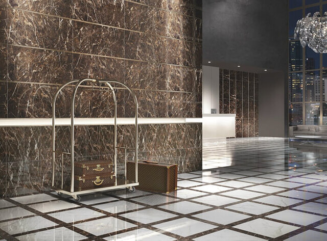 Gạch giả đá marble nâu